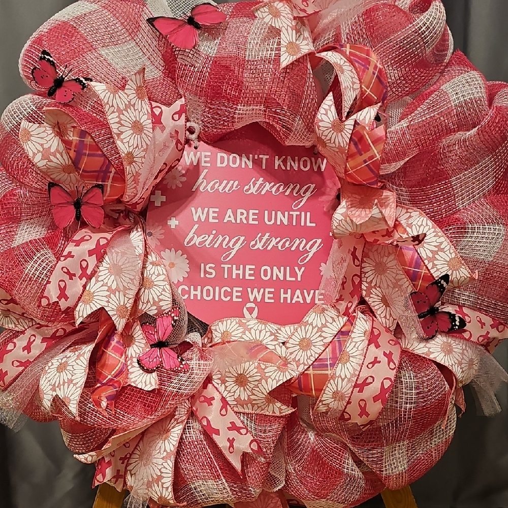 Pink and White Inspirational Wreath